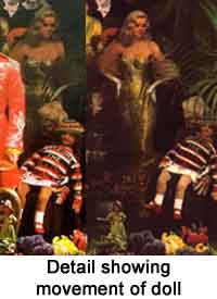 Detail showing movement of doll during Sgt Pepper album cover shoot.